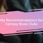 My Recommendations for Fantasy Book Clubs