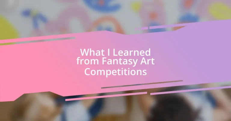 What I Learned from Fantasy Art Competitions